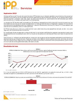 Boletín Índice de Precios del Productor Servicio Septiembre 2019