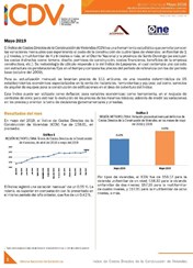 Boletín Indice de Costos Directos de la Construcción de Viviendas Mayo 2019