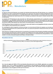 Índice de Precios del Productor, Industrias Manufactureras agosto 2020