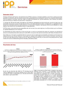 Boletín Índice de Precios del Productor Servicios Diciembre 2016
