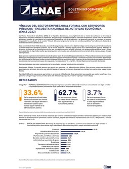 BOLETÍN INFOGRÁFICO ABRIL 2023 - VÍNCULO DEL SECTOR EMPRESARIAL FORMAL CON SERVIDORES  PÚBLICOS (ENAE 2022)