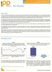 Boletín Índice de Precios del Productor Manufactura Marzo 2016