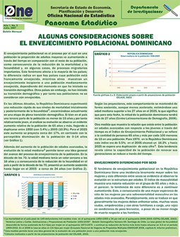 Boletín Panorama Estadístico 05 Algunas Consideraciones sobre el Envejecimiento Poblacional Dominicano Jul 2007
