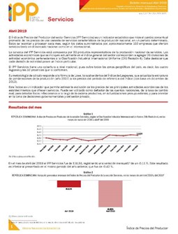 Boletín Índice de Precios del Productor Servicio Abril 2019