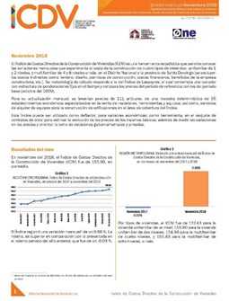 Boletín Índice de Costos Directos de la Construcción de Viviendas, Noviembre 2018