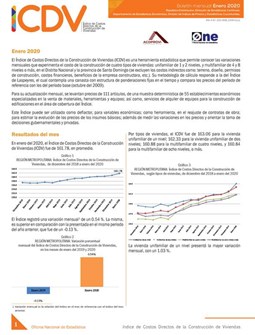 Boletín Índice de Costos Directos de la Construcción de Viviendas, Enero 2020