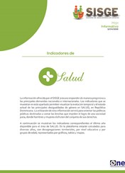 Hoja Informativa Sistema de Indicadores de Género Indicadores de Salud 2016