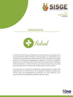 Hoja Informativa Sistema de Indicadores de Género Indicadores de Salud 2016