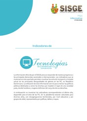 Hoja Informativa Sistema de Indicadores de Género Indicadores de Tecnologías de la Información y Comunicación 2016