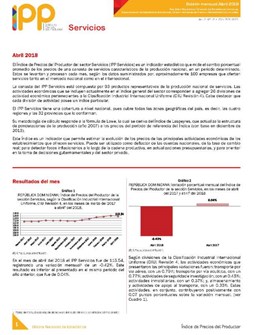 Boletín Índice de Precios del Productor Servicios Abril 2018