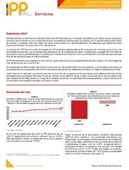 Boletín Índice de Precios del Productor Servicios Septiembre 2017