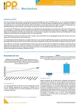 Boletín Índice de Precios del Productor Manufactura Noviembre 2017