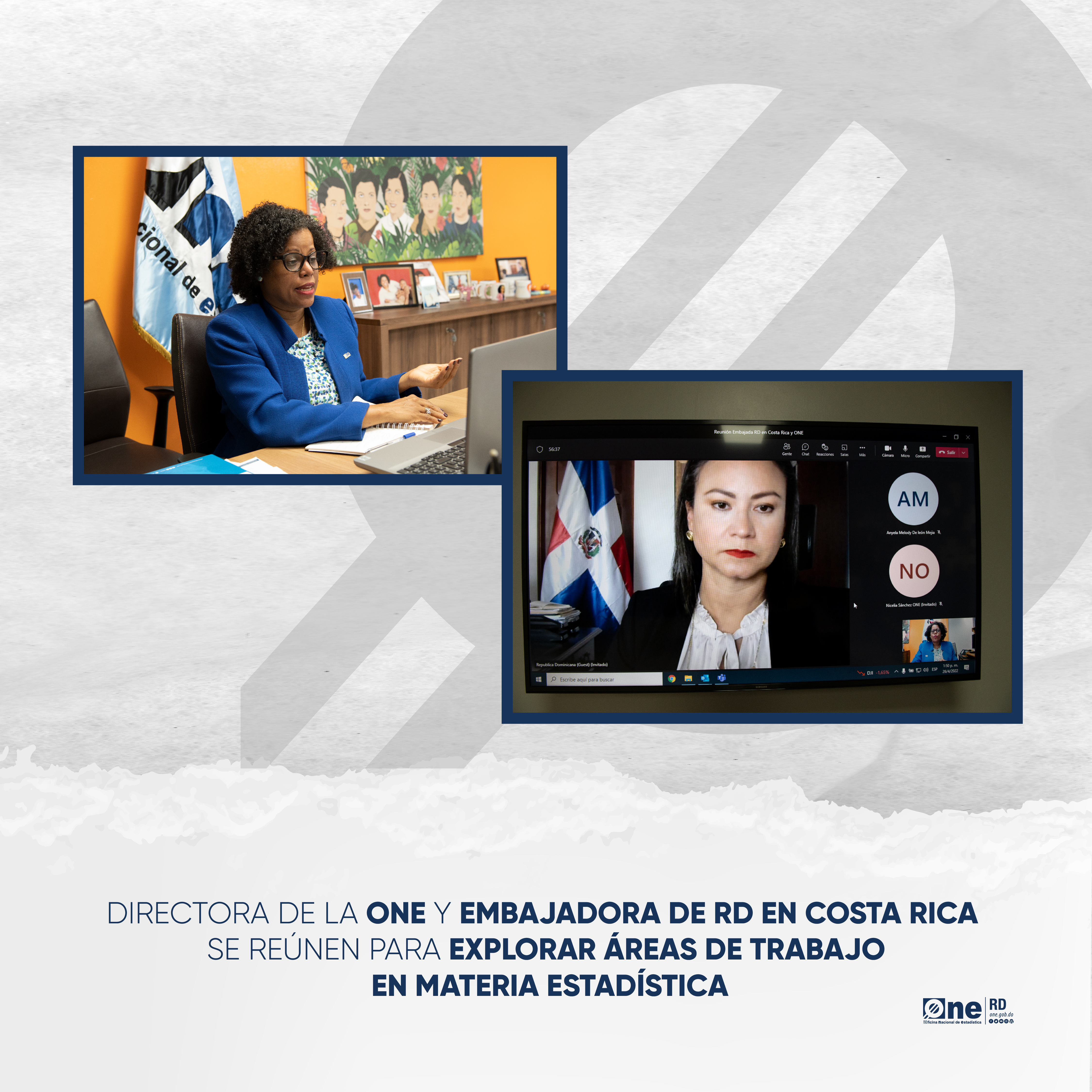 Directora de la ONE y embajadora de RD en Costa Rica se reúnen para explorar áreas de trabajo en materia estadística