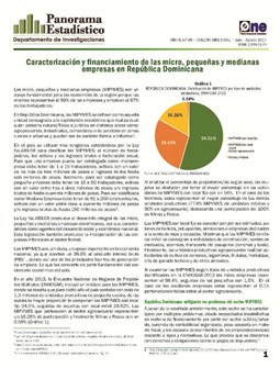 Boletín Panorama Estadístico 88 Caracterización y Financiamiento de las Micro, Pequeñas y Medianas Empresas en República Dominicana
