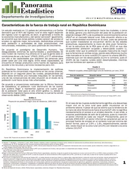 Boletín Panorama Estadístico 39 Características de la Fuerza de Trabajo Rural en República Dominicana Mayo 2011