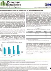 Boletín Panorama Estadístico 39 Características de la Fuerza de Trabajo Rural en República Dominicana Mayo 2011
