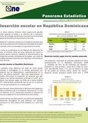 Boletín Panorama Estadístico 11 Deserción Escolar en República Dominicana Enero 2009