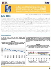 Boletín Indice de Costos Directos de la Construcción de Viviendas Julio 2015