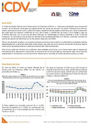 Boletín Indice de Costos Directos de la Construcción de Viviendas Abril 2016