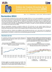 Boletín Indice de Costos Directos de la Construcción de Viviendas Noviembre 2014