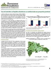Boletín Panorama Estadístico 99 Tasa de Homicidios en República Dominicana Noviembre-Diciembre 2019