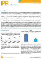 Boletín Índice de Precios del Productor Manufactura Agosto 2018