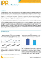 Boletín Índice de Precios del Productor Manufactura Junio 2016