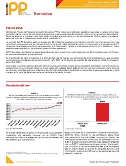 Boletín Índice de Precios del Productor Servicios Febrero 2016