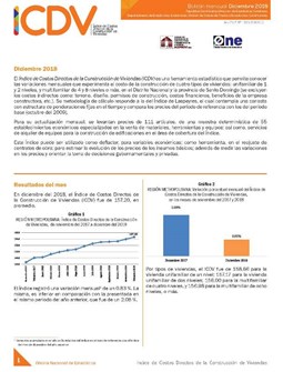 Boletín Indice de Costos Directos de la Construcción de Viviendas Diciembre 2018