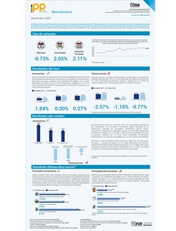 Índice de Precios del Productor, de la sección de Industrias Manufactureras (IPP Manufactura) - Noviembre 2024