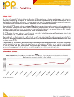 Boletín Índice de Precios del Productor, Servicio Mayo 2020