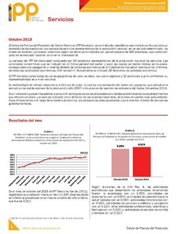 Boletín Índice de Precios del Productor Servicios Octubre 2015