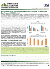 Boletín Panorama Estadístico 72 Algunos Factores Asociados Violencia Conyugal República Dominicana Endesa 2013 Septiembre 2014