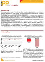 Boletín Índice de Precios del Productor Servicios Septiembre 2016