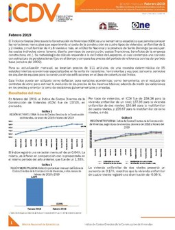 Boletín Indice de Costos Directos de la Construcción de Viviendas Febrero 2019