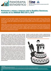 Panorama estadístico 114, Matrimonios y uniones a temprana edad en República Dominicana ENHOGAR-MICS 2014 y 2019