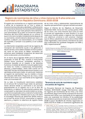 Boletín Panorama Estadístico 100-Registros de Nacimientos de Niños y Niñas Menores de 5 años, Enero-Febrero 2020