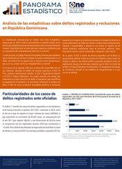 Panorama Estadístico 107 Análisis de las estadísticas sobre delitos registrados y reclusiones en República Dominicana