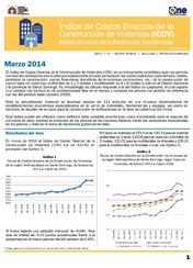 Boletín Indice de Costos Directos de la Construcción de Viviendas Marzo 2014