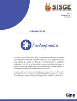 Hoja Informativa Sistema de Indicadores de Género Indicadores de Participación 2016
