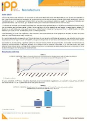 Boletín Índice de Precios del Productor Manufactura Junio 2019