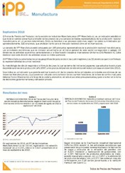 Boletín Índice de Precios del Productor Manufactura Septiembre 2016