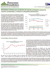 Boletín Panorama Estadístico 58 Homicidios y Lesiones por Accidentes de Tránsito Principales Causas de Muertes Accidentales en República Dominicana Julio 2013