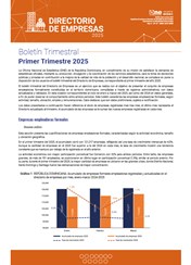 Directorio de Empresas boletín trimestral 2025 - Primer Trimestre
