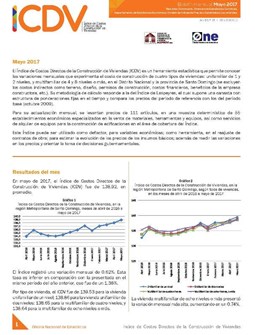 Boletín Indice de Costos Directos de la Construcción de Viviendas Mayo 2017