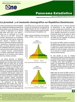 Boletín Panorama Estadistico 28 La Juventud y el Momento Demográfico en República Dominicana