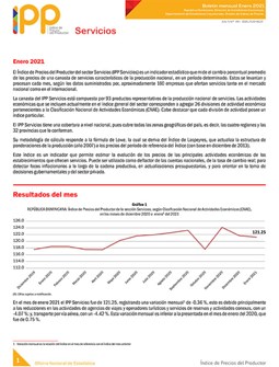 Índice de Precios del Productor del sector Servicios enero 2021
