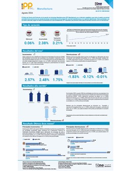 Índice de Precios del Productor, de la sección de Industrias Manufactureras (IPP Manufactura) - Agosto 2024