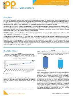 Boletín Índice de Precios del Productor Manufactura Enero 2018