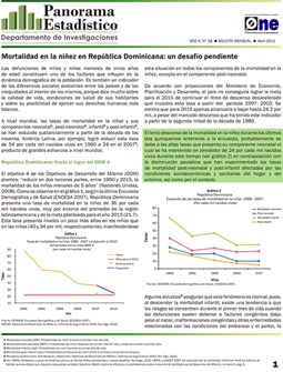 Boletín Panorama Estadístico 38 Mortalidad en la Niñez en República Dominicana Un Desafío Pendiente Abril 2011